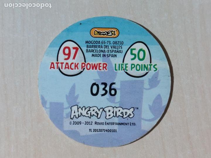 Coleccionismo cromos antiguos: TAZO N&ordm; 036 - E-MAX ANGRY BIRDS POGS - 2012 - Foto 2