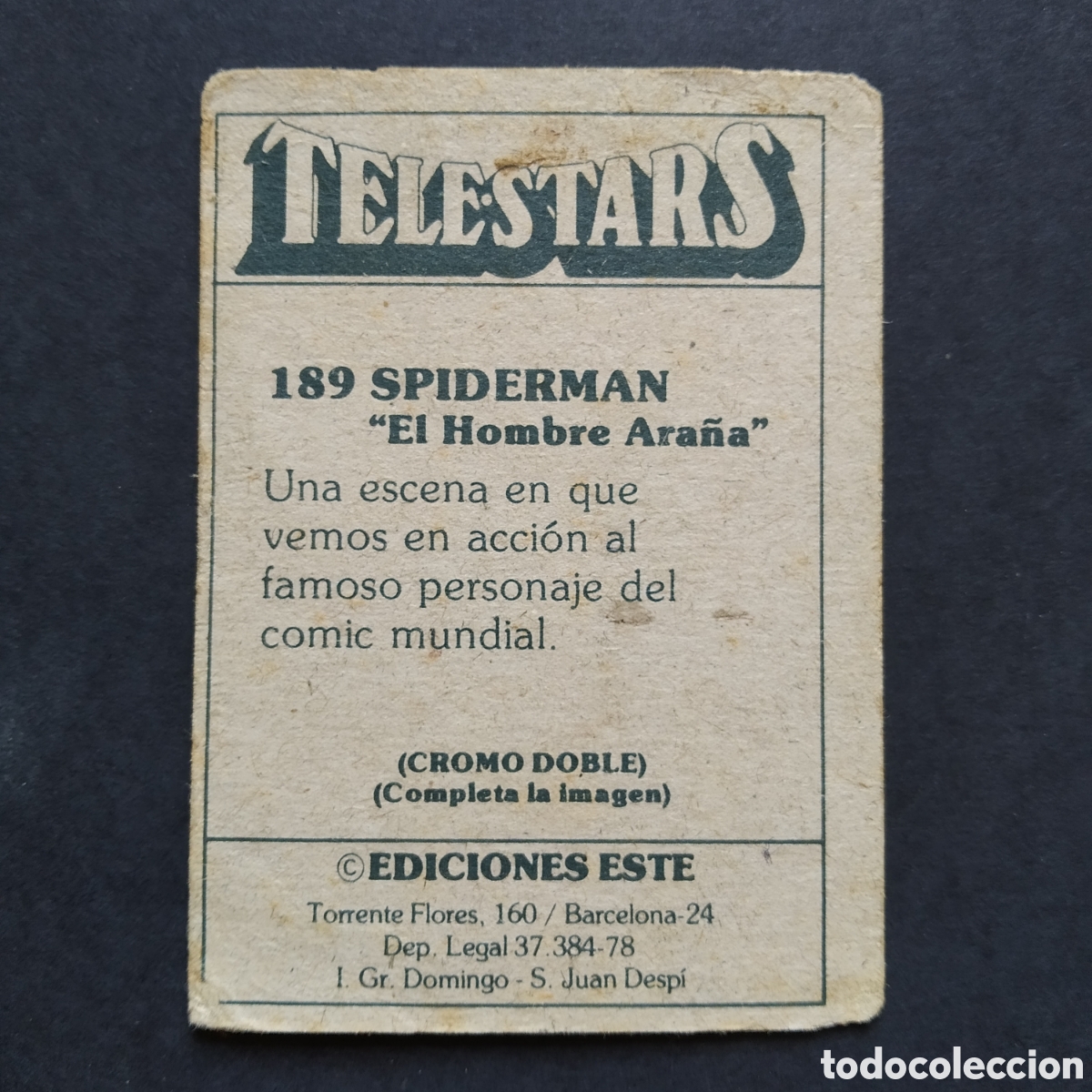 Coleccionismo cromos antiguos: CROMO - N&deg; 189 - TELESTARS - EDICIONES ESTE - A&Ntilde;O 1978 - Foto 2