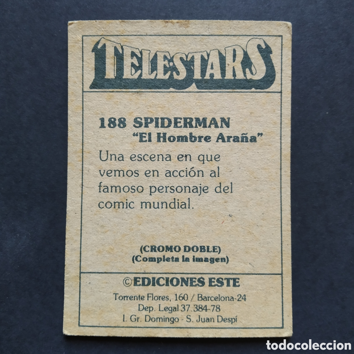 Coleccionismo cromos antiguos: CROMO - N&deg; 188 - TELESTARS - EDICIONES ESTE - A&Ntilde;O 1978 - Foto 2