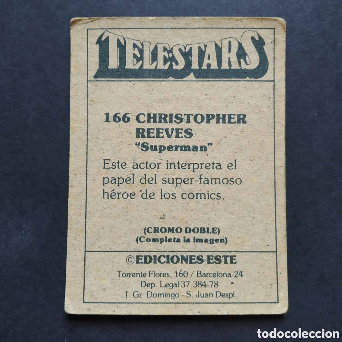 Coleccionismo cromos antiguos: CROMO - N&deg; 166 - TELESTARS - EDICIONES ESTE - A&Ntilde;O 1978 - Foto 2