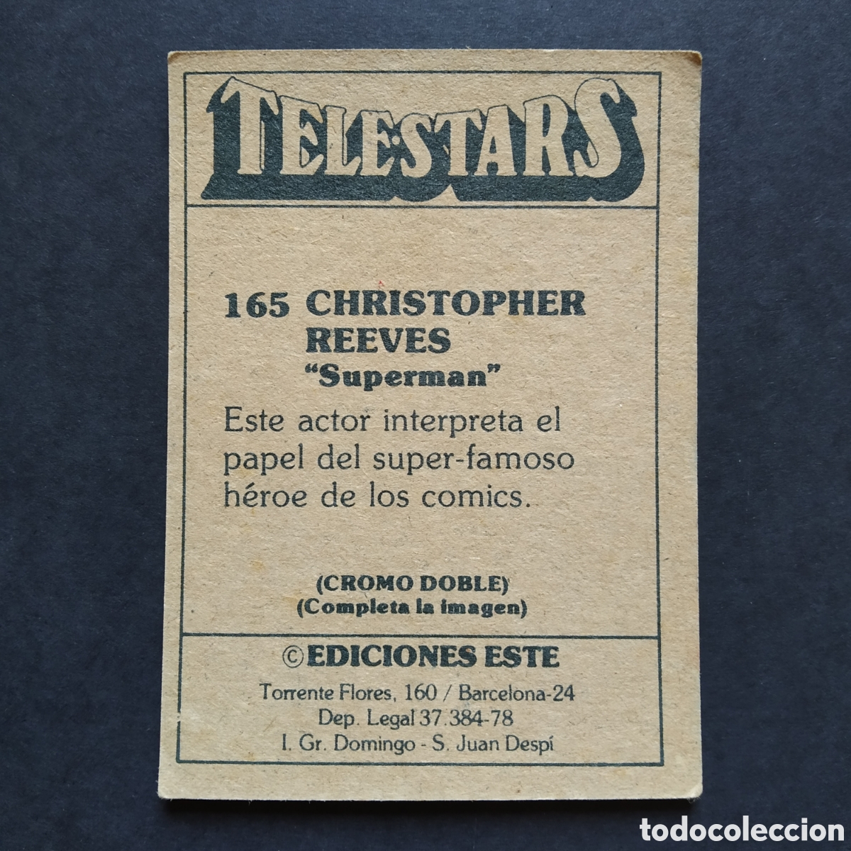 Coleccionismo cromos antiguos: CROMO - N&deg; 165 - TELESTARS - EDICIONES ESTE - A&Ntilde;O 1978 - Foto 2