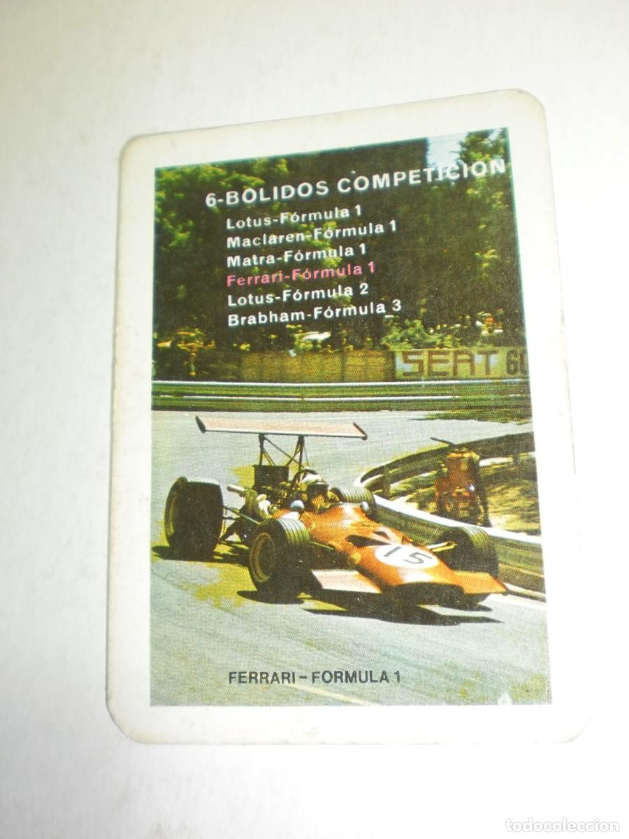 Coleccionismo cromos antiguos: cromo xibeca damm. 6 b&oacute;lidos de competici&oacute;n. ferrari f&oacute;rmula 1 (buen estado)