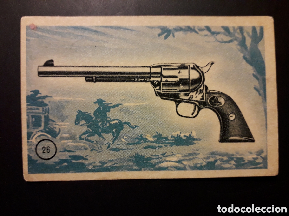 Collectable Antique Stickers: REVOLVER COLT 45 FRONTIER, HISTORIA DE LAS ARMAS N&deg; 26 ED CRISOL 1962 SIN PEGAR, PEDIDO M&Iacute;NIMO 3&euro;