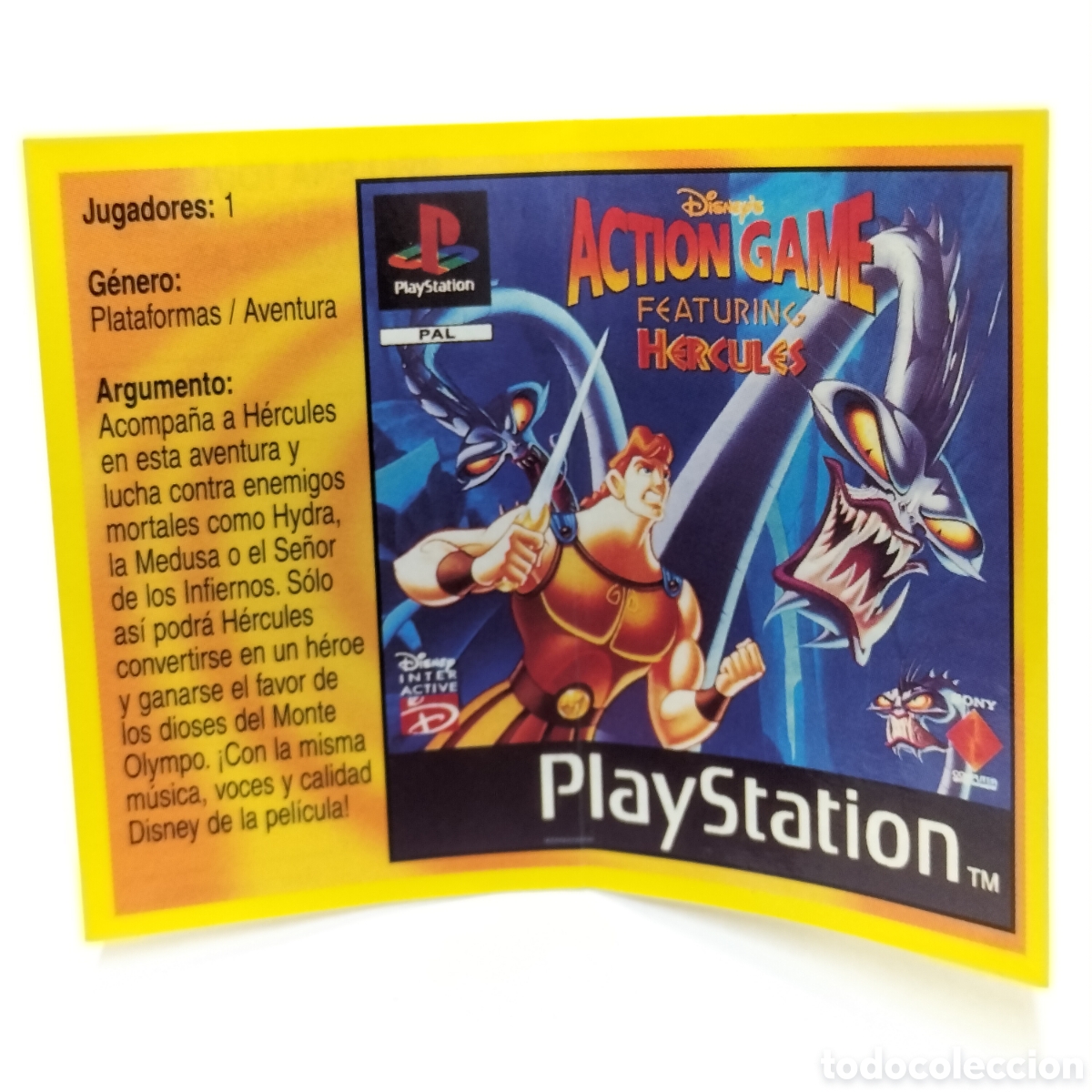Coleccionismo cromos antiguos: AAA - CROMO / DISNEY'S ACTION GAME FEATURING HERCULES. MEJORES JUEGOS PLAYSTATION BIMBO. 1998