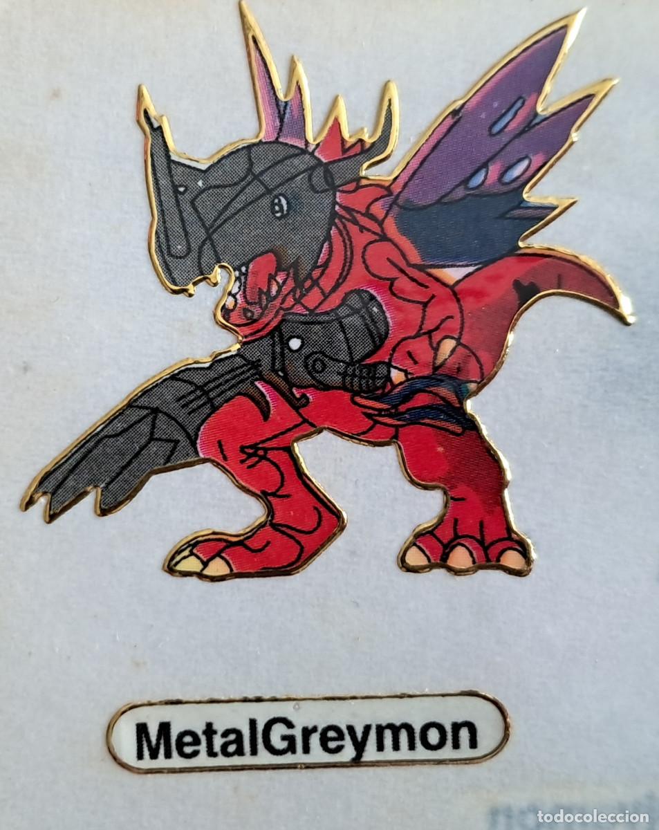 Coleccionismo cromos antiguos: cromo adhesivo de digimon, Metalgreymon. - Foto 1