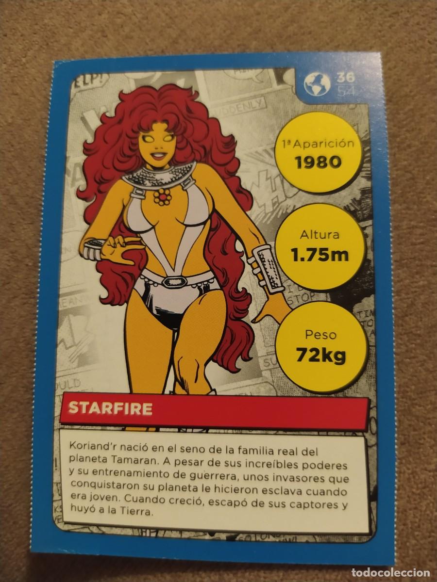 Coleccionismo cromos antiguos: Cromo Carta 36 Starfire DC Comics Carrefour - Foto 1
