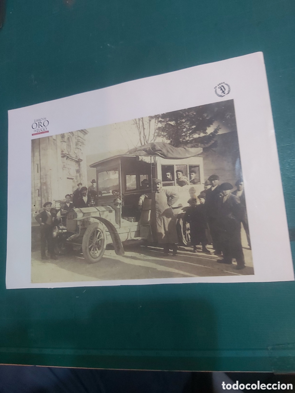 Colecionismo Cromos antigos: Cromo adhesivo libro oro Lugo autom&oacute;vil antiguo