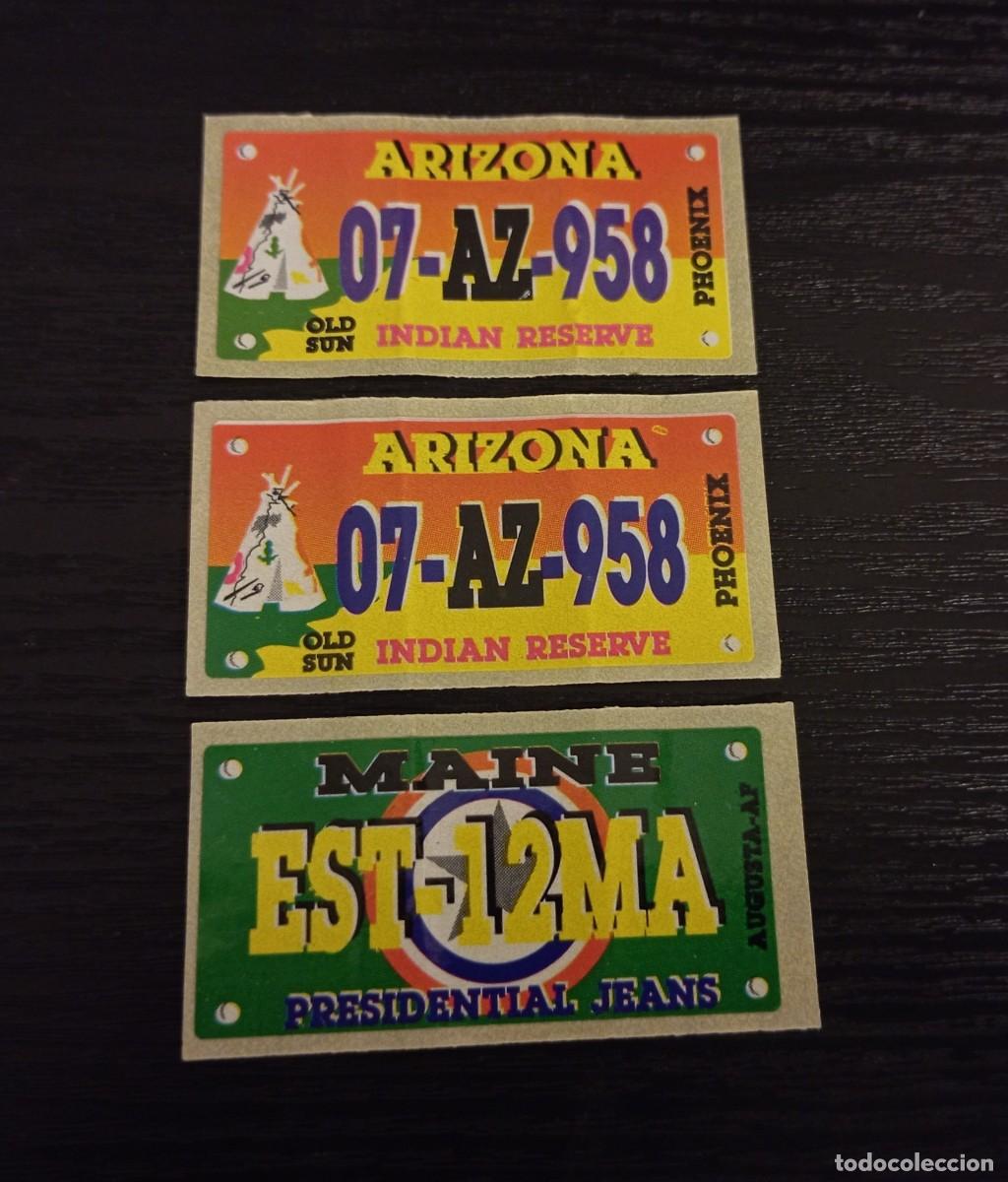 Coleccionismo cromos antiguos: -CROMOS CHICLE MATRICULAS DE ESTADOS UNIDOS x3