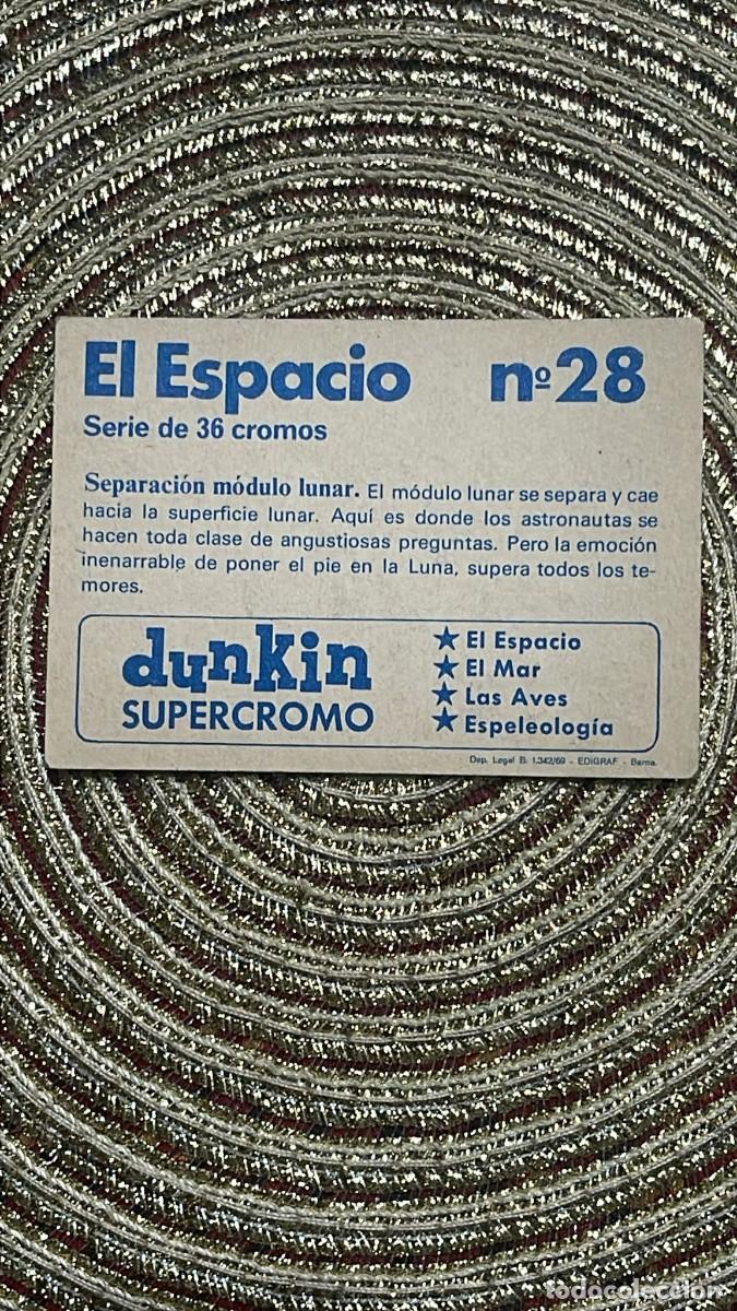 Coleccionismo cromos antiguos: CROMO EL ESPACIO N&ordm; 28 DUNKIN SUPERCROMOS - Foto 2