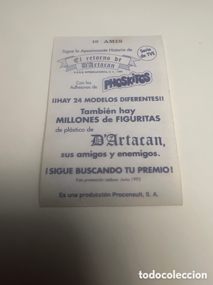 Coleccionismo cromos antiguos: Phoskitos Dartacan n&uacute;mero 10 - Foto 2
