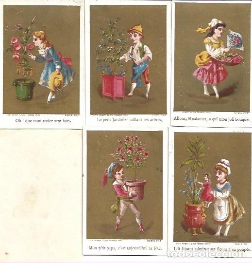 Coleccionismo cromos antiguos: CINCO CROMO DE LOS PEQUE&Ntilde;OS JARDINEROS - Foto 1
