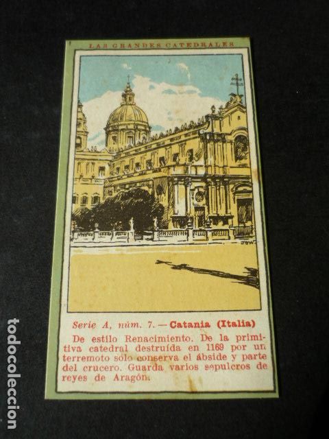 Collezionismo Figurine antiche: CATANIA ITALIA CATEDRAL CROMO PUBLICITARIO CASA SUBIRANA BARCELONA
