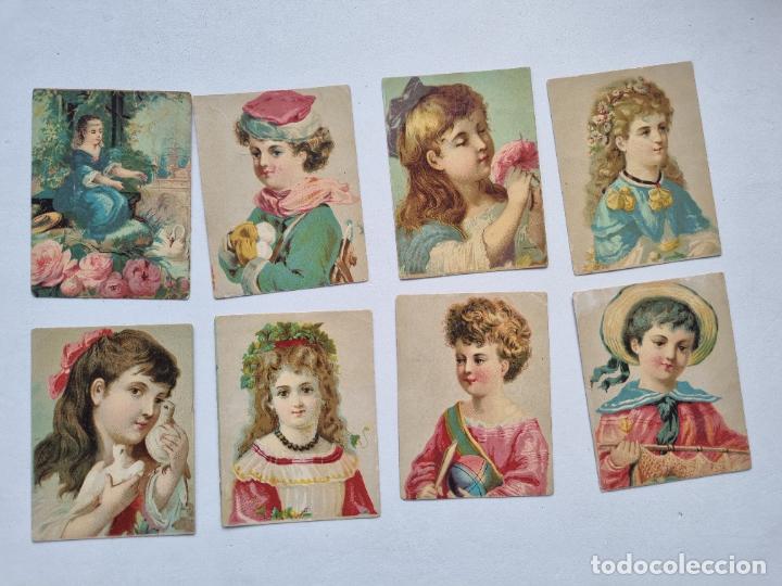 Coleccionismo cromos antiguos: COMPA&Ntilde;IA COLONIAL MADRID CHOCOLATES COLECCION DE 8 CROMOS CIRCA 1900