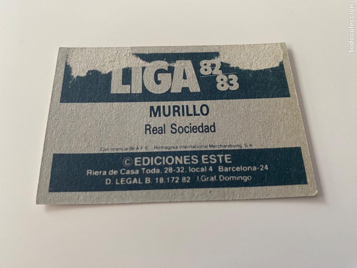 Coleccionismo cromos antiguos: Este 82-83 Murillo despegado - Foto 2