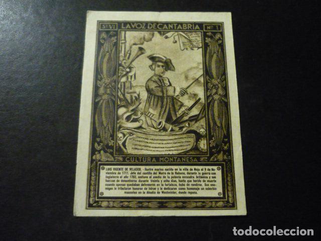 Colecionismo Cromos antigos: CROMO A&Ntilde;OS 30 LA VOZ DE CANTABRIA CULTURA MONTA&Ntilde;ESA CON PUBLICIDAD COMERCIAL AL DORSO