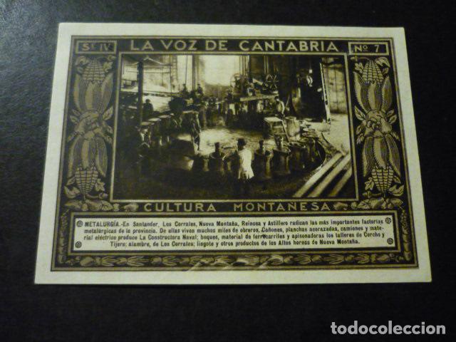 Collectionnisme Cartes &agrave; collectionner anciennes: CROMO A&Ntilde;OS 30 LA VOZ DE CANTABRIA CULTURA MONTA&Ntilde;ESA CON PUBLICIDAD COMERCIAL AL DORSO