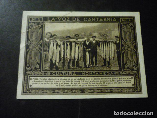 Collectionnisme Cartes &agrave; collectionner anciennes: CROMO A&Ntilde;OS 30 LA VOZ DE CANTABRIA CULTURA MONTA&Ntilde;ESA CON PUBLICIDAD COMERCIAL AL DORSO