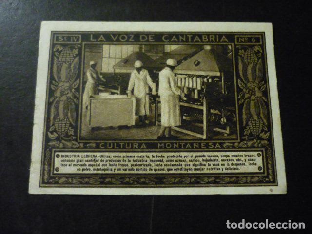 Colecionismo Cromos antigos: CROMO A&Ntilde;OS 30 LA VOZ DE CANTABRIA CULTURA MONTA&Ntilde;ESA CON PUBLICIDAD COMERCIAL AL DORSO