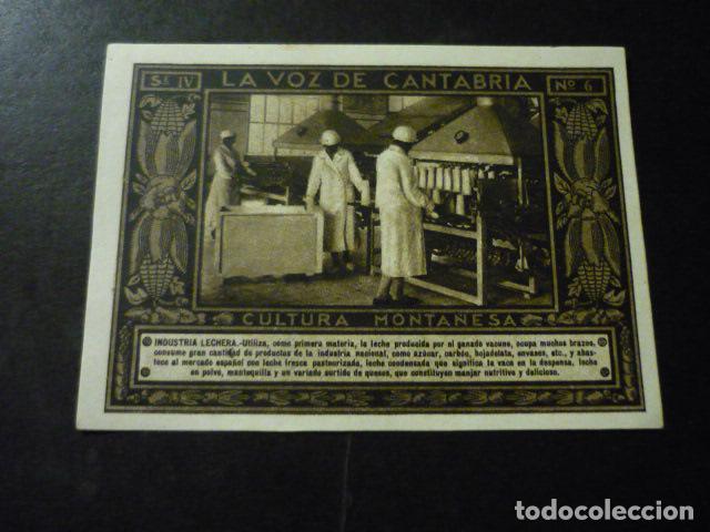 Collectionnisme Cartes &agrave; collectionner anciennes: CROMO A&Ntilde;OS 30 LA VOZ DE CANTABRIA CULTURA MONTA&Ntilde;ESA CON PUBLICIDAD COMERCIAL AL DORSO