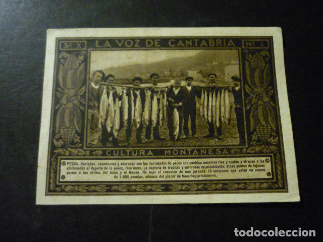 Colecionismo Cromos antigos: CROMO A&Ntilde;OS 30 LA VOZ DE CANTABRIA CULTURA MONTA&Ntilde;ESA CON PUBLICIDAD COMERCIAL AL DORSO