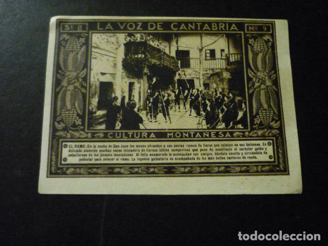 Collectionnisme Cartes &agrave; collectionner anciennes: CROMO A&Ntilde;OS 30 LA VOZ DE CANTABRIA CULTURA MONTA&Ntilde;ESA CON PUBLICIDAD COMERCIAL AL DORSO