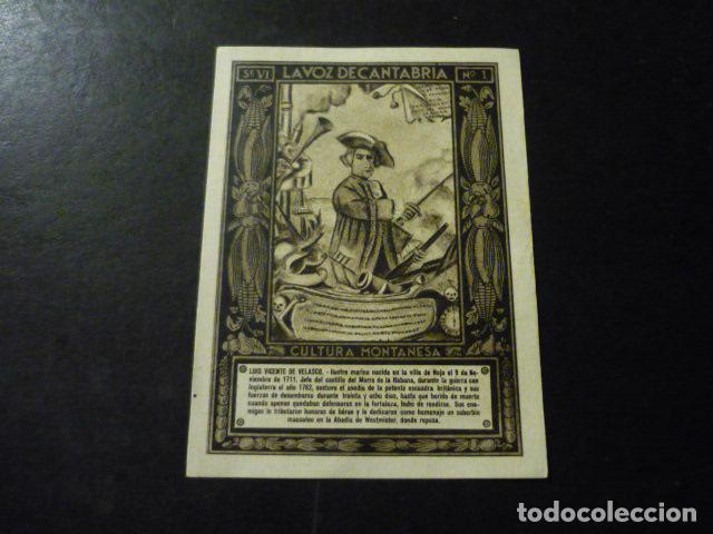 Collectionnisme Cartes &agrave; collectionner anciennes: CROMO A&Ntilde;OS 30 LA VOZ DE CANTABRIA CULTURA MONTA&Ntilde;ESA CON PUBLICIDAD COMERCIAL AL DORSO