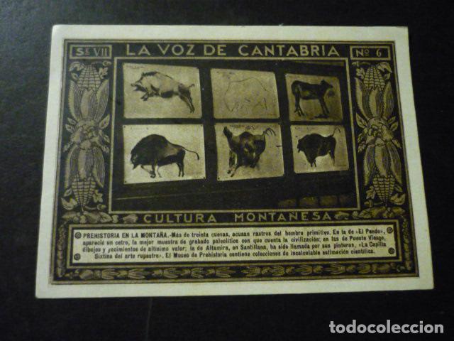 Collezionismo Figurine antiche: CROMO A&Ntilde;OS 30 LA VOZ DE CANTABRIA CULTURA MONTA&Ntilde;ESA CON PUBLICIDAD COMERCIAL AL DORSO