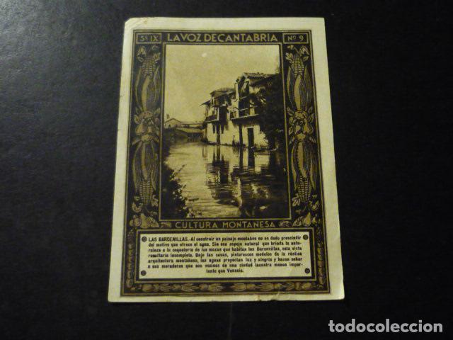 Collectionnisme Cartes &agrave; collectionner anciennes: CROMO A&Ntilde;OS 30 LA VOZ DE CANTABRIA CULTURA MONTA&Ntilde;ESA CON PUBLICIDAD COMERCIAL AL DORSO