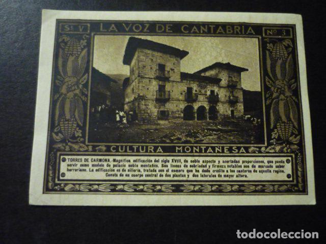 Collezionismo Figurine antiche: CROMO A&Ntilde;OS 30 LA VOZ DE CANTABRIA CULTURA MONTA&Ntilde;ESA CON PUBLICIDAD COMERCIAL AL DORSO