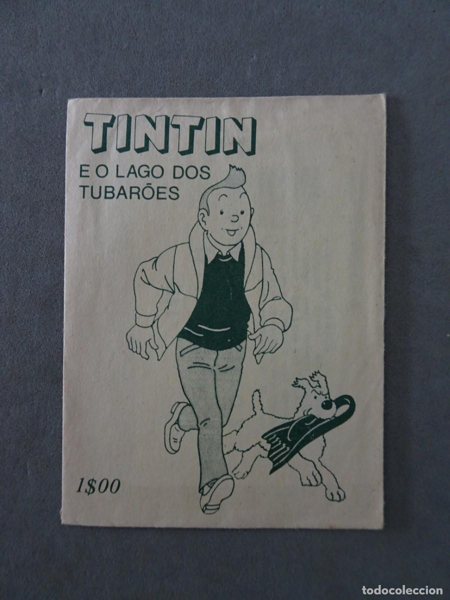 Coleccionismo Cromos antiguos: Sobre cromos sin abrir - cartera cromos cerrada - Tintin e o Lago dos Tubar&otilde;es - Coleccion portugues