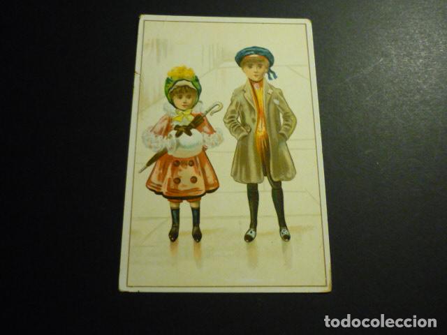 Sammeln alte Sammelbilder: PAREJA DE NI&Ntilde;OS ANTIGUO CROMO SIGLO XIX