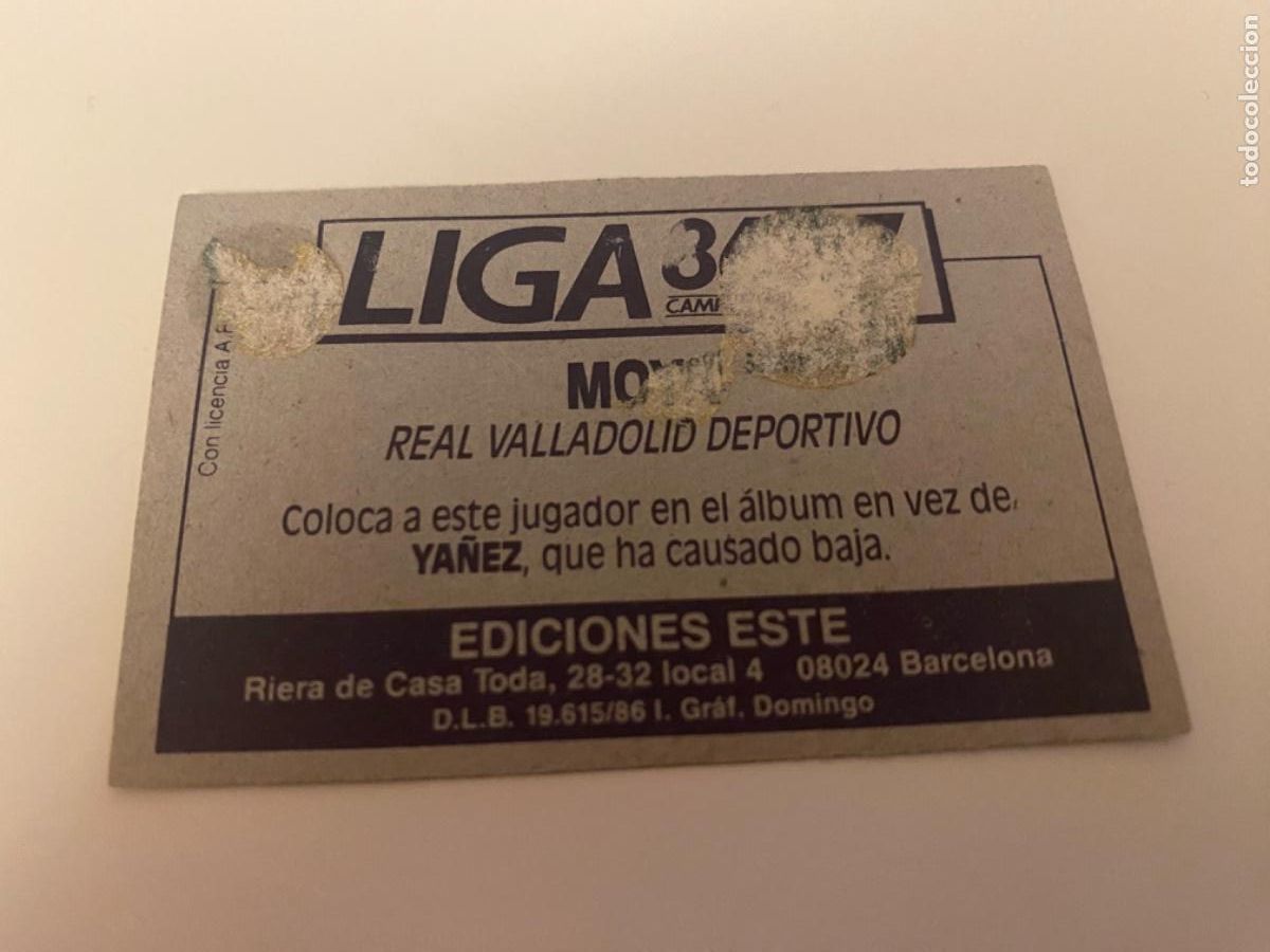 Coleccionismo cromos antiguos: Este 86-87 Moya coloca despegado - Foto 2
