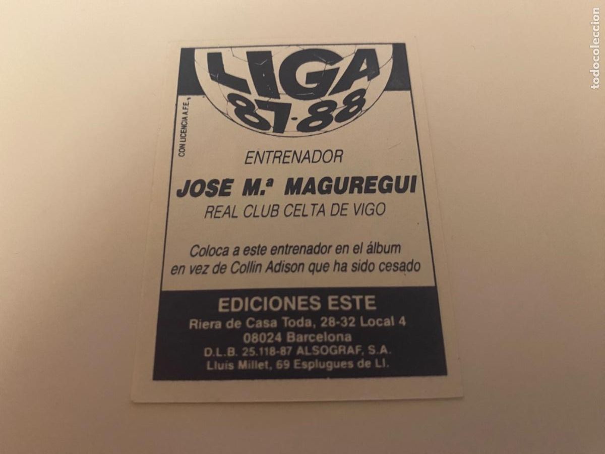 Coleccionismo cromos antiguos: Este 87-88 Maguregui nunca pegado - Foto 2