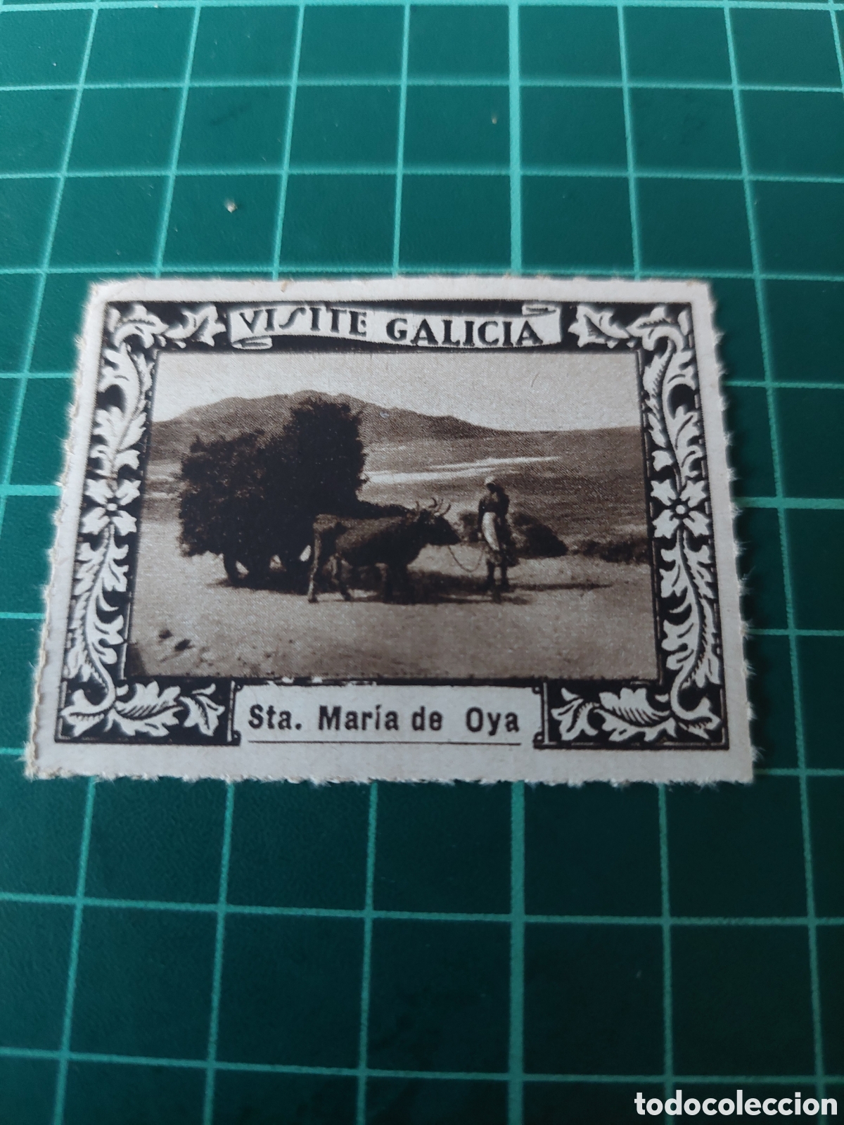 Colecionismo Cromos antigos: Visite Galicia vi&ntilde;eta sello1934 Luis casado sta.maria de oya carro bacas