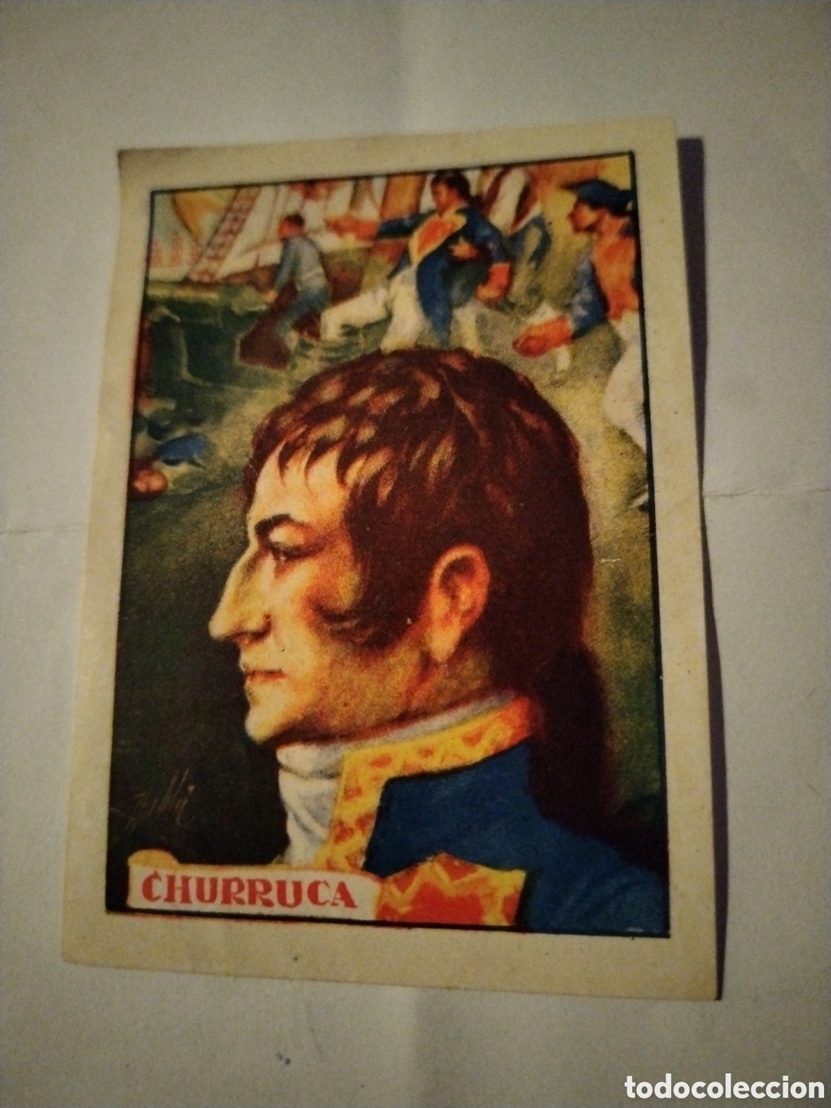 Coleccionismo Cromos antiguos: Cromo chocolates Torras sin pegar Marinos c&eacute;lebres Churruca serie II n&deg;12