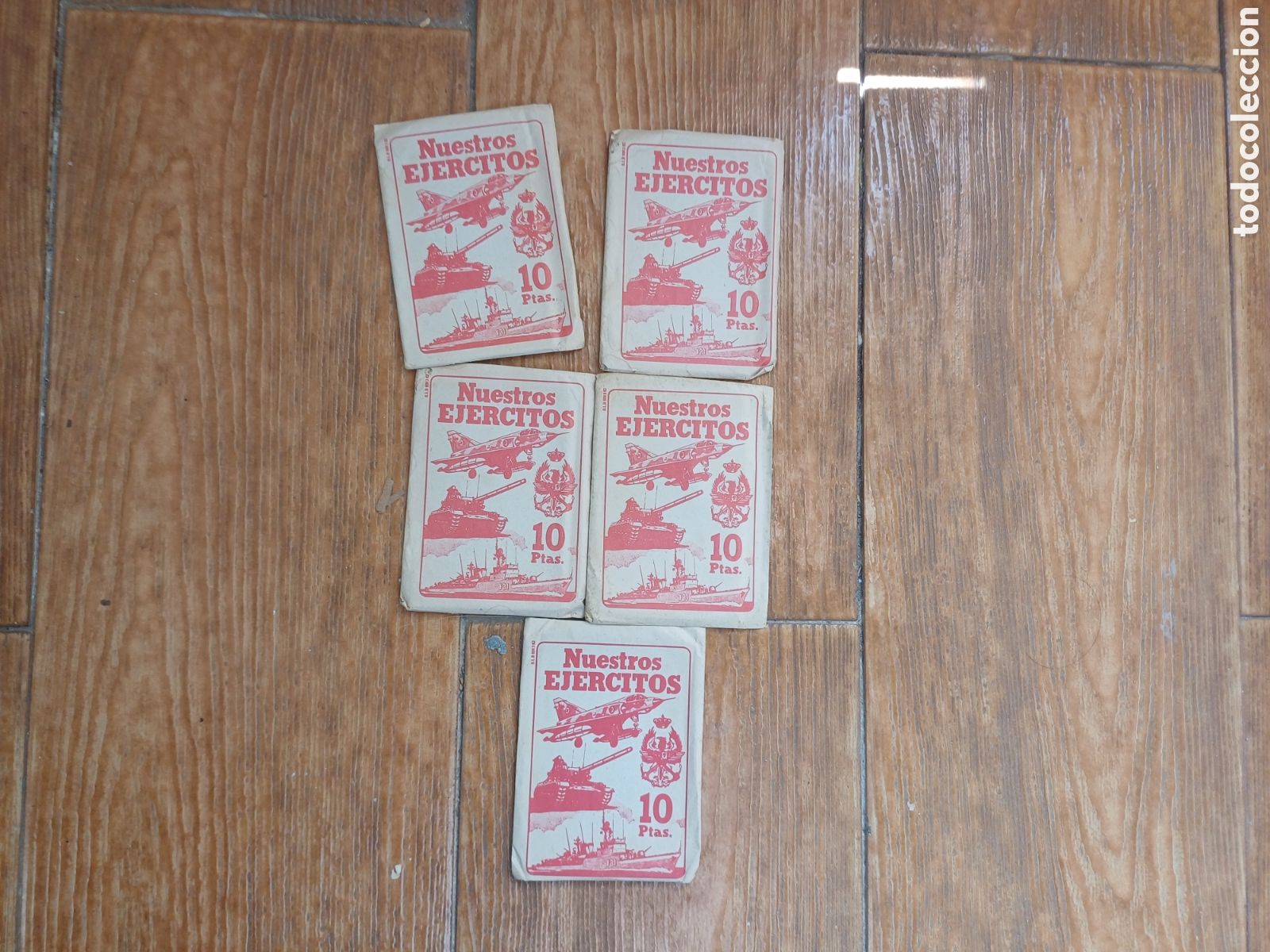 Coleccionismo cromos antiguos: LOTE 5 SOBRES DE CROMOS SIN ABRIR DE NUESTROS EJERCITOS DE RUIZ ROMERO