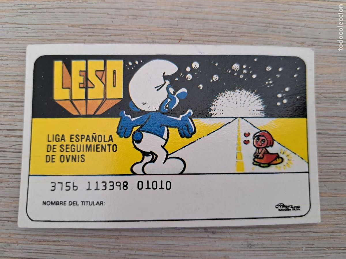 Coleccionismo Cromos antiguos: ANTIGUO CROMO TARJETA DE CREDITO - DE LA BANCA DE LOS PITUFOS - LESO - LIGA ESPA&Ntilde;OLA DE SEGUIMIENTO