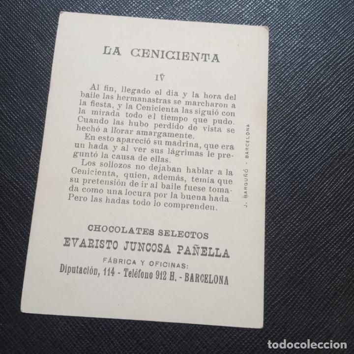 Coleccionismo cromos antiguos: 4 LA CENICIENTA CROMO CHOCOLATES JUNCOSA - CC5 SB16 - Foto 2
