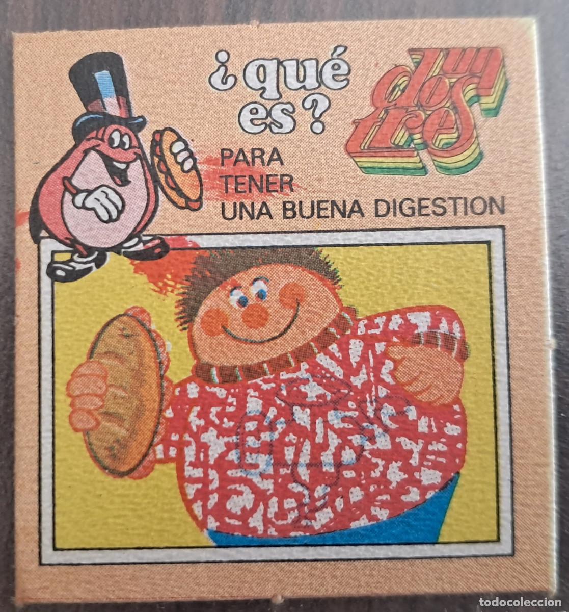 Coleccionismo Cromos antiguos: cromo adhesivo de matutano, enga&ntilde;atinas, un, dos, tres, a&ntilde;o 1984. para tener una buena digesti&oacute;n.