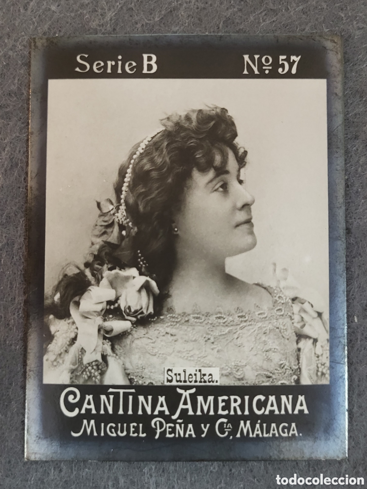 Collectionnisme Cartes &agrave; collectionner anciennes: FOTOTIPIA-CROMO CANTINA AMERICANA MIGUEL PE&Ntilde;A Y CIA . MALAGA . SERIE B. N&deg;57 .8&times;6 CM. SIGLO XIX