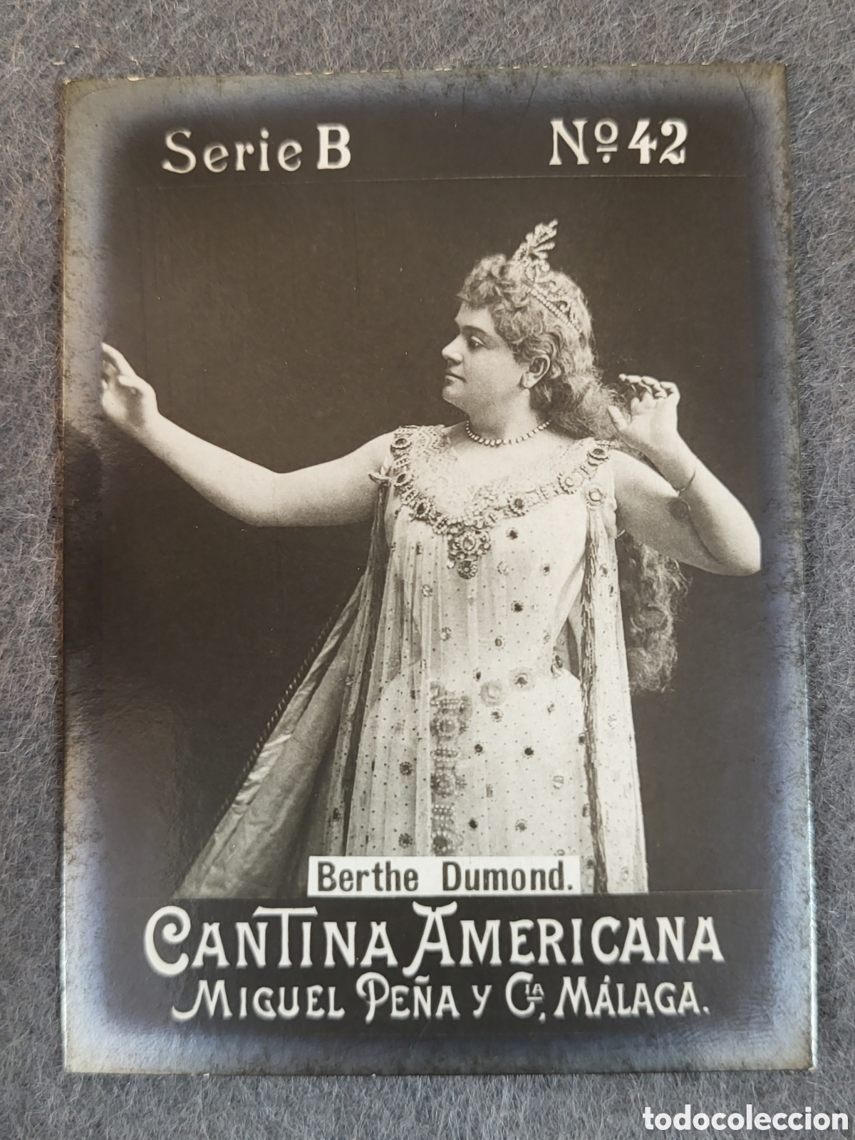 Collectionnisme Cartes &agrave; collectionner anciennes: FOTOTIPIA-CROMO CANTINA AMERICANA MIGUEL PE&Ntilde;A Y CIA . MALAGA . SERIE B. N&deg;42 .8&times;6 CM. SIGLO XIX