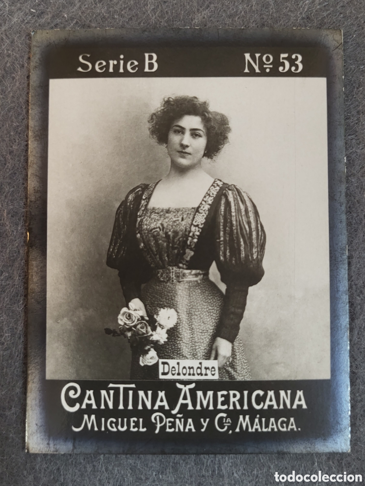 Collectionnisme Cartes &agrave; collectionner anciennes: FOTOTIPIA-CROMO CANTINA AMERICANA MIGUEL PE&Ntilde;A Y CIA . MALAGA . SERIE B. N&deg;53 .8&times;6 CM. SIGLO XIX