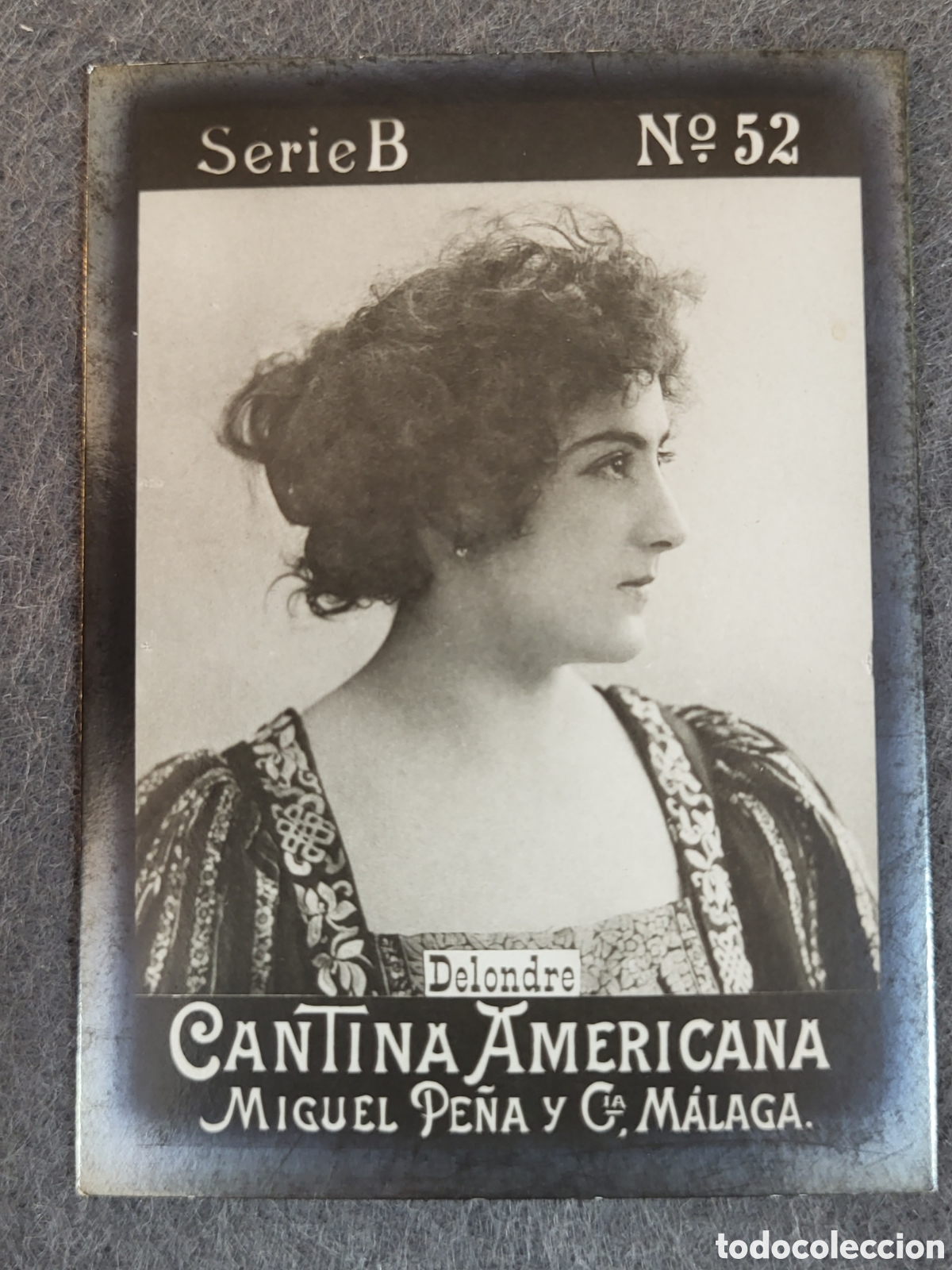 Collectionnisme Cartes &agrave; collectionner anciennes: FOTOTIPIA-CROMO CANTINA AMERICANA MIGUEL PE&Ntilde;A Y CIA . MALAGA . SERIE B. N&deg;52 .8&times;6 CM. SIGLO XIX