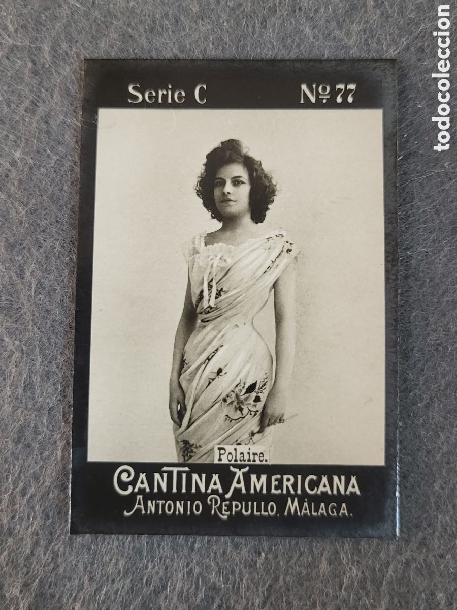 Collectionnisme Cartes &agrave; collectionner anciennes: FOTOTIPIA-CROMO CANTINA AMERICANA ANTONIO REPULLO . MALAGA . SERIE C. N&deg;77 .6&times;4 CM. SIGLO XIX