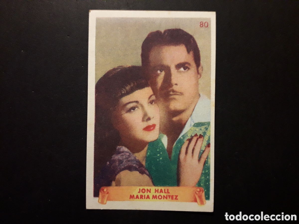 Collectionnisme Cartes &agrave; collectionner anciennes: JON HALL MAR&Iacute;A MONTEZ N&deg; 80 &Uacute;LTIMAS FOTOGRAF&Iacute;AS FAMOSAS ESTRELLAS ALBUM 2&deg; BRUGUERA PEDIDO M&Iacute;NIMO 3&euro;