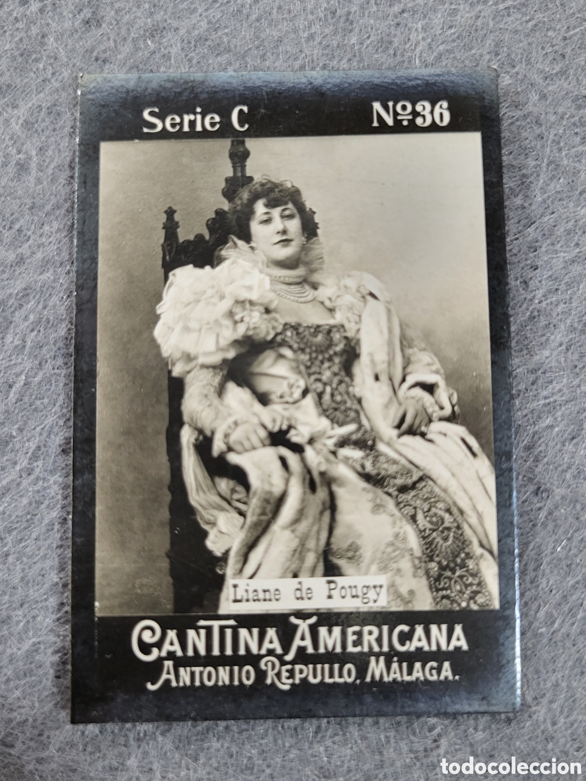 Collectable Antique Stickers: FOTOTIPIA-CROMO CANTINA AMERICANA ANTONIO REPULLO . MALAGA . SERIE C. N&deg;36 .6&times;4 CM. SIGLO XIX