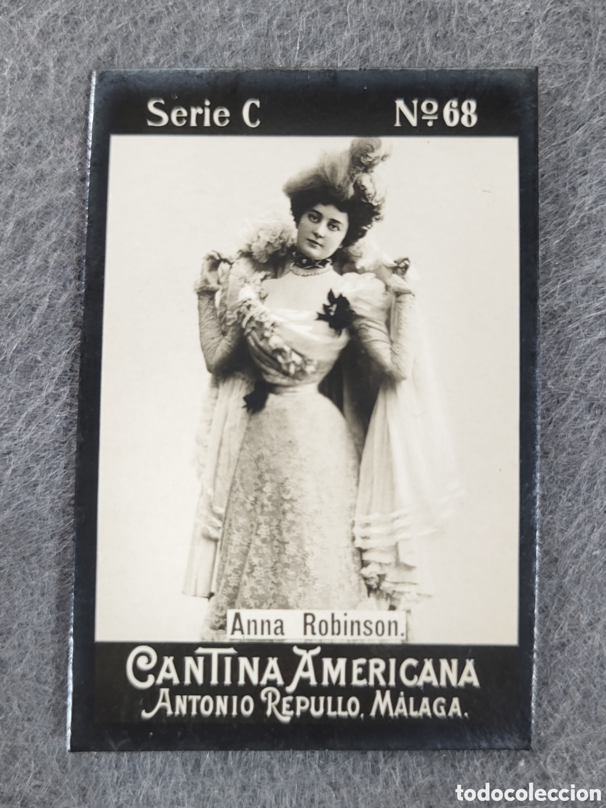 Coleccionismo Cromos antiguos: FOTOTIPIA-CROMO CANTINA AMERICANA ANTONIO REPULLO . MALAGA . SERIE C. N&deg;68 .6&times;4 CM. SIGLO XIX