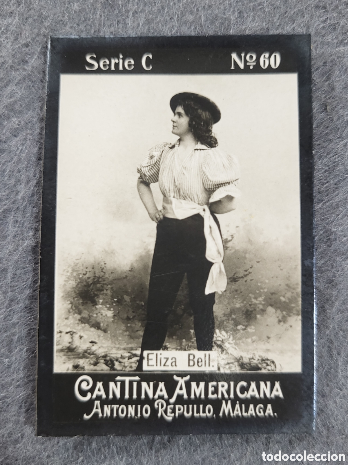 Sammeln alte Sammelbilder: FOTOTIPIA-CROMO CANTINA AMERICANA ANTONIO REPULLO . MALAGA . SERIE C. N&deg;60 .6&times;4 CM. SIGLO XIX