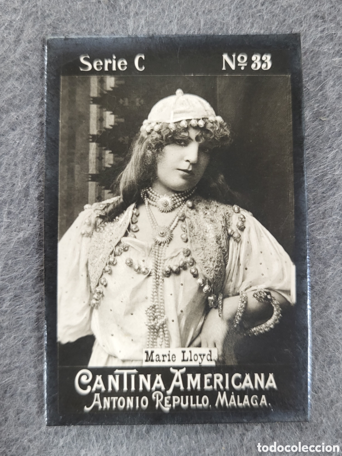 Sammeln alte Sammelbilder: FOTOTIPIA-CROMO CANTINA AMERICANA ANTONIO REPULLO . MALAGA . SERIE C. N&deg;33 .6&times;4 CM. SIGLO XIX