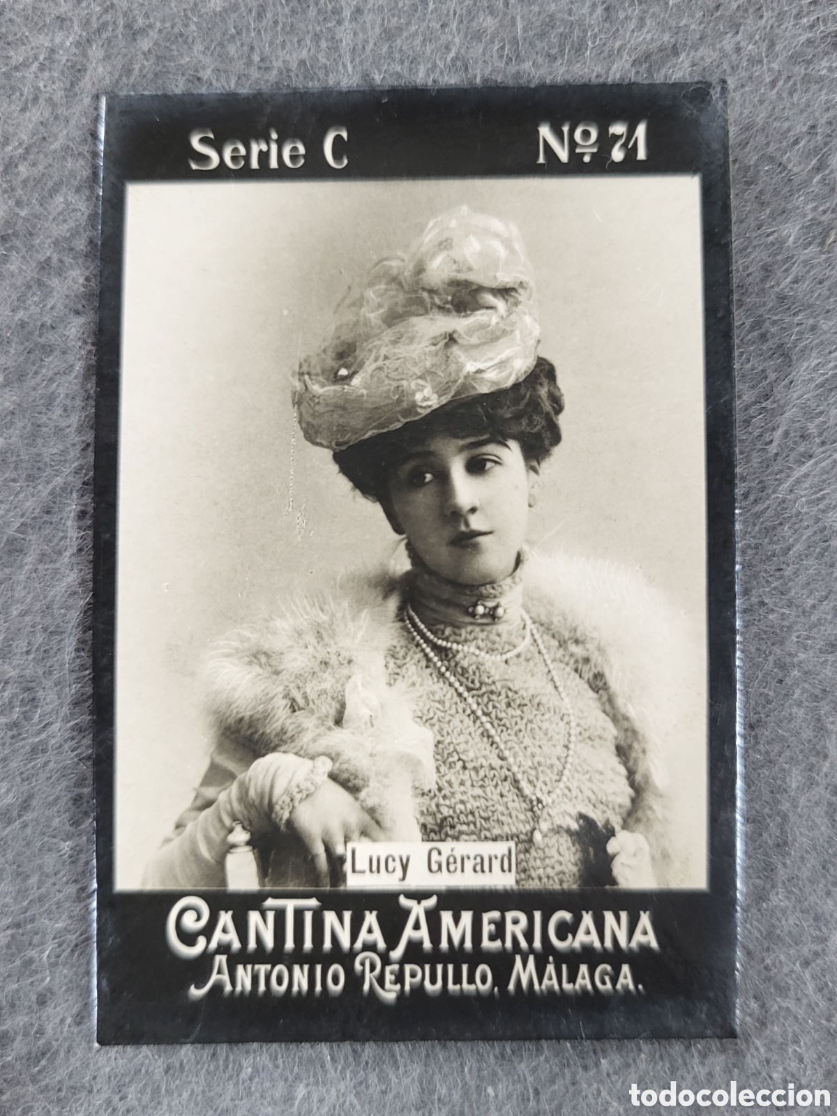 Sammeln alte Sammelbilder: FOTOTIPIA-CROMO CANTINA AMERICANA ANTONIO REPULLO . MALAGA . SERIE C. N&deg;71 .6&times;4 CM. SIGLO XIX